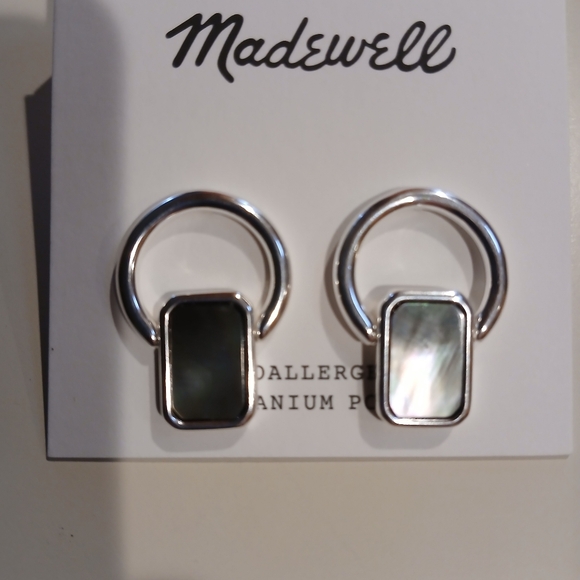 ❤️Madewell❤️Silver Inlaid Statement Door Knocker Earrings💥💥 - Picture 2 of 8